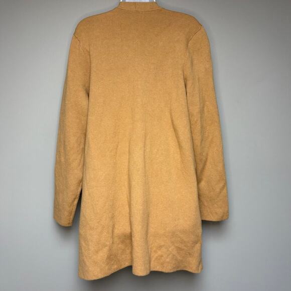 J. Jill Tan Orange Colorblock Lagenlook Open Tunic Sweater Sz L - Picture 2 of 5